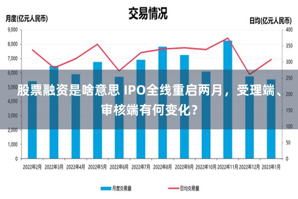 股票融资是啥意思 IPO全线重启两月，受理端、审核端有何变化？