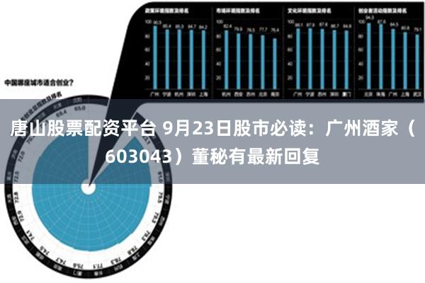 唐山股票配资平台 9月23日股市必读：广州酒家（603043）董秘有最新回复