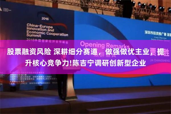 股票融资风险 深耕细分赛道，做强做优主业，提升核心竞争力!陈吉宁调研创新型企业