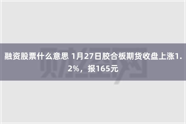 融资股票什么意思 1月27日胶合板期货收盘上涨1.2%，报165元